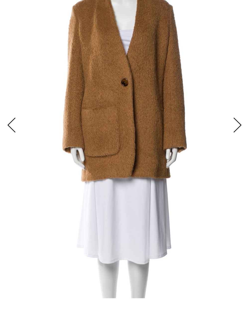Helmut Lang Camel Teddy Single-Button Jacket